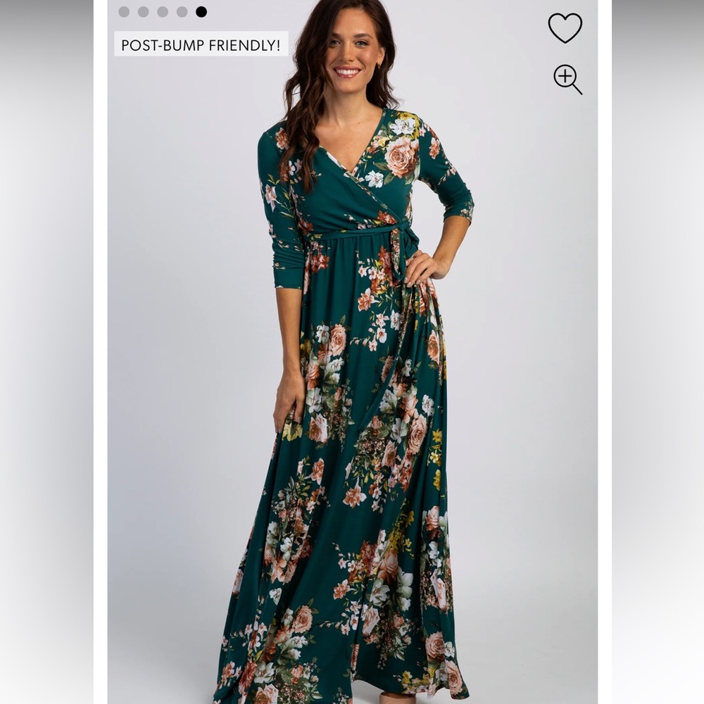 Pinkblush Floral Teal Maxi Dress - Picture 3 of 12